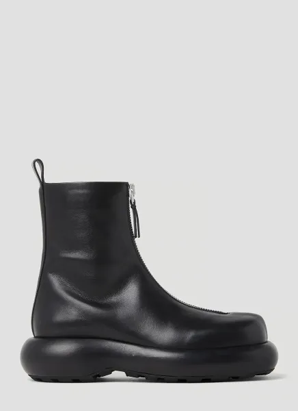 Zip Up Leather Ankle Boots