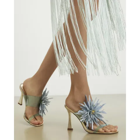 River Island Perspex Flower Heeled Mules
