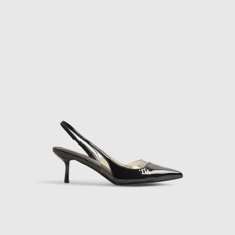 River Island Spliced Patent Perspex Court Heels