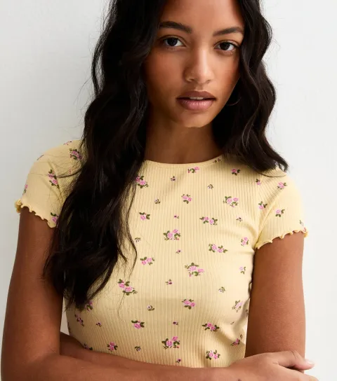 Women's Yellow Floral Babylock T-Shirt