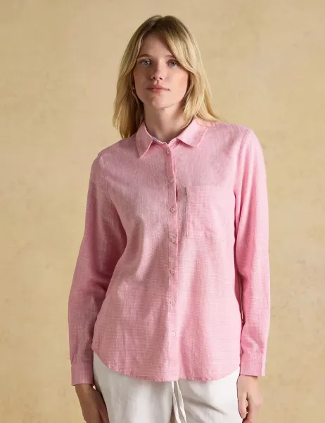 Joules Pure Cotton Collared Shirt Pink