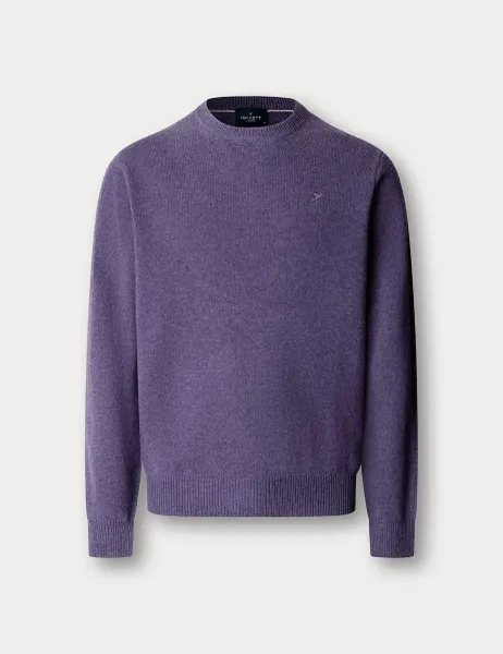 Hackett Pure Lambswool Crew Neck Jumper Purple