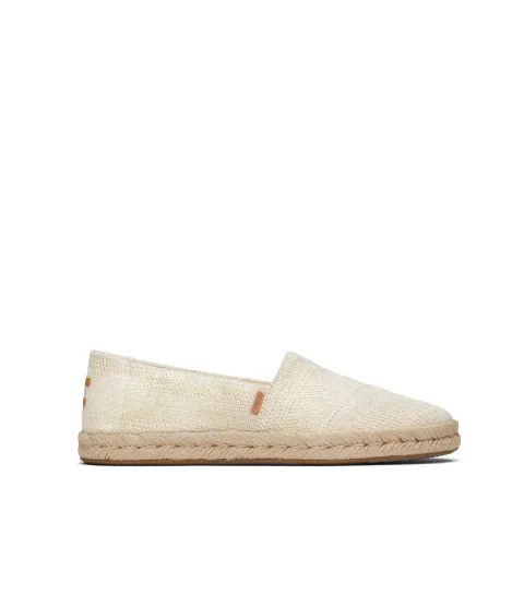 Women's Cream Rope Trim Slip On Espadrilles