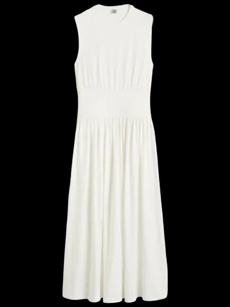Sleeveless Cotton Dress Off-White