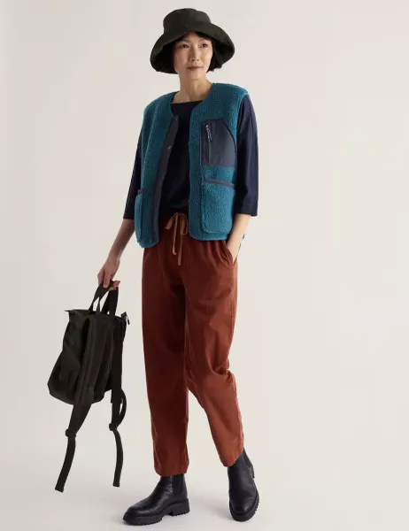 Seasalt Cornwall Relaxed Fleece Gilet Light Blue