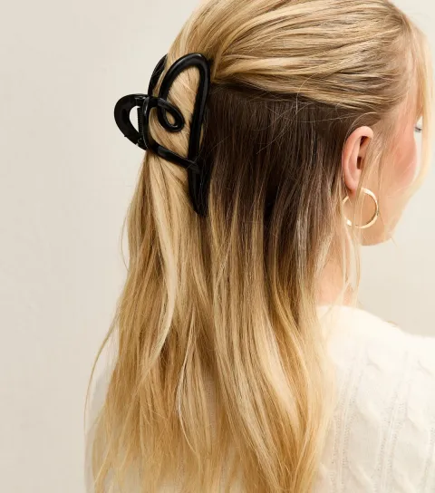 Black Heart Shaped Hair Clip