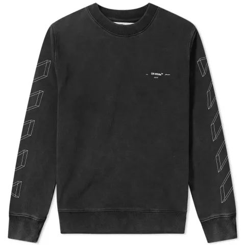 Diagonal 3D Line Crew Sweat