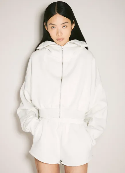 Cropped Full-Zip Hooded Sweatshirt