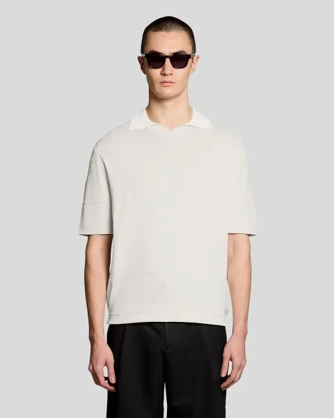 Lyle & Scott Open Collar Fine Knitted Polo Shirt