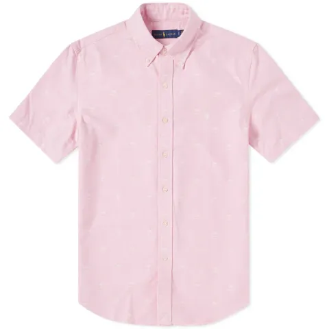 Short Sleeve Palm Jacquard Shirt