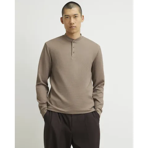 River Island Slim Fit Textured Henley Top