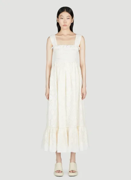 Double G Flower Broderie Anglaise Dress