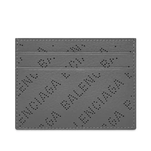 Perforated Logo Leather Card Holder