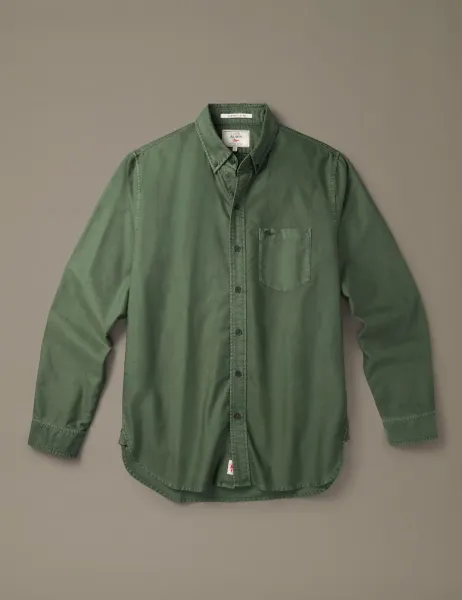 Regular Fit Pure Cotton Oxford Shirt Dark Green