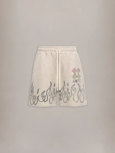 MA QUAD FLAMES SWEATSHORT - Ivory