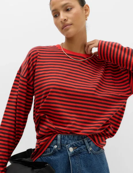 Marks & Spencer Pure Cotton Relaxed Top Red Mix