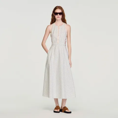 Striped cotton maxi dress