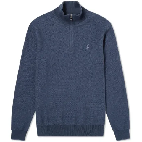 Textured Cotton Half Zip Knit