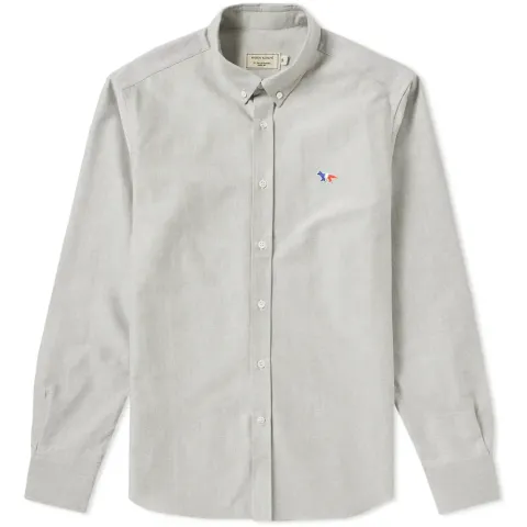 Maison Kitsuné Button Down Tricolour Fox Embroidery Oxford Shirt