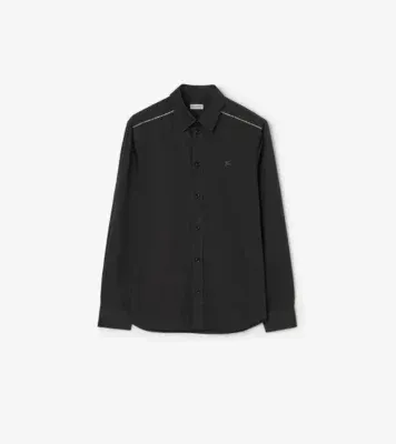 Classic Fit Cotton Shirt in Black