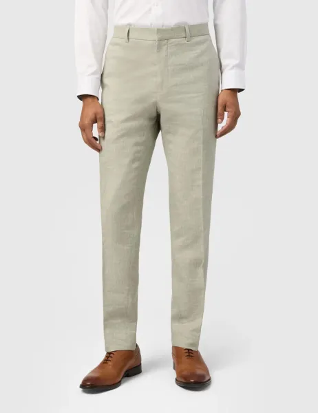 Ted Baker Slim Fit Linen Rich Suit Trousers Khaki