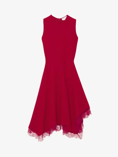 Lace Trim A-Line Dress