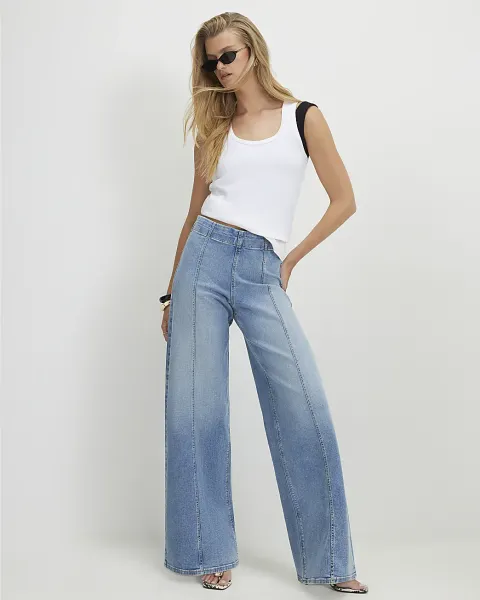 River Island Pull On Palazzo Sculpt Jeans
