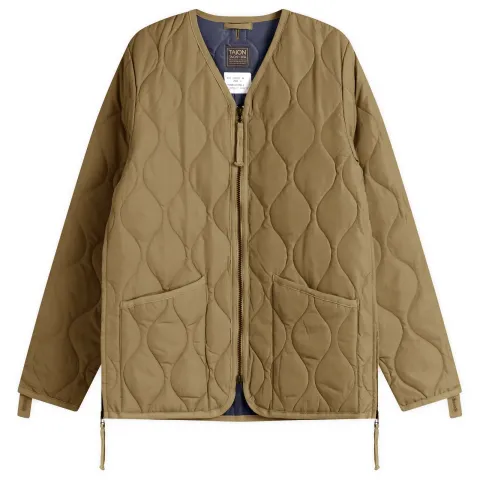 Military Zip V-Neck Down Jacket