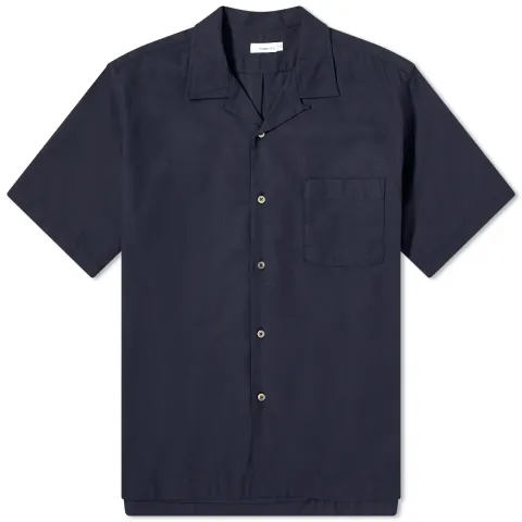 Short Sleeve Open Collar Panama Shirt