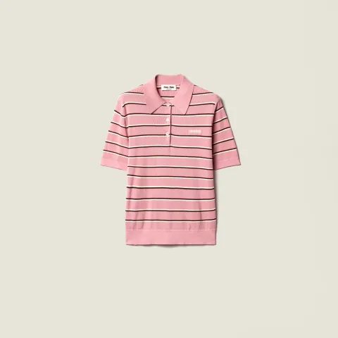 Cotton knit polo shirt