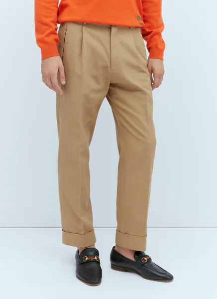 Cotton Gabardine Tailored Pants