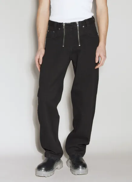 Double-Zip Jeans