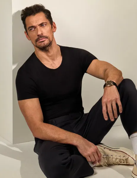 David Gandy Wellwear Ultimate Cotton Modal Scoop Neck T-Shirt Black