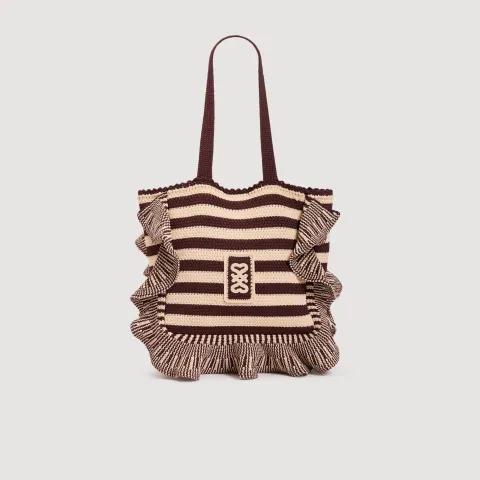 Striped crochet bag