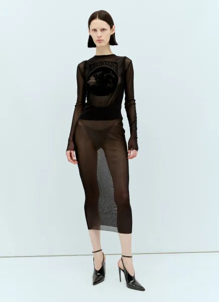 Mesh Backless Dress