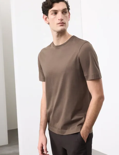 Autograph Pure Supima Cotton Performance Crew Neck T-shirt Dark Mole