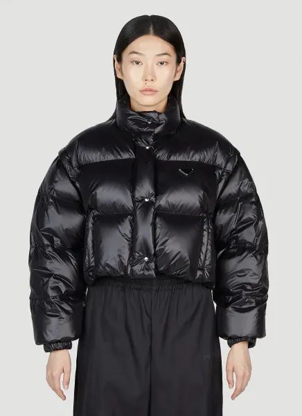 Re-Nylon Convertible Cropped Down Jacket