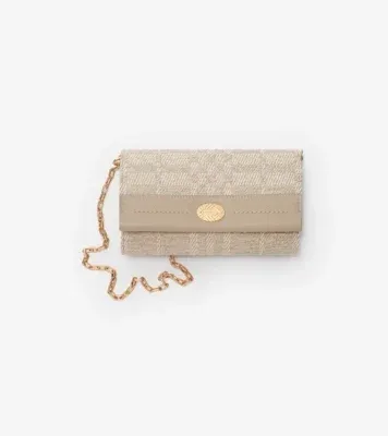 Cotswolds Chain Strap Wallet in Natural beige - Women, Cotton, Linen