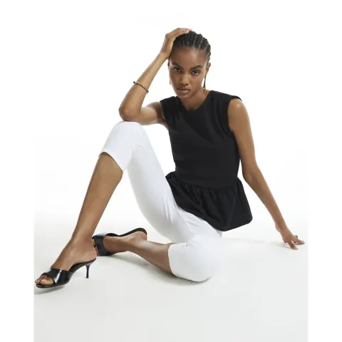 River Island Crew Neck Peplum Top