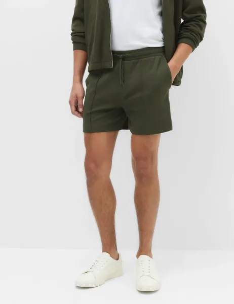 Marks & Spencer Cotton Rich Ultimate Short length Shorts Dark Khaki