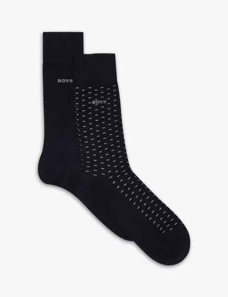 Boss 2 Pack Cotton Rich Socks Black