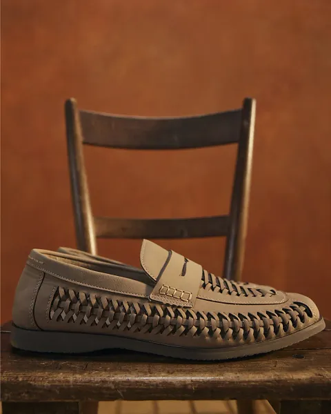 River Island Beige Interweave Loafers