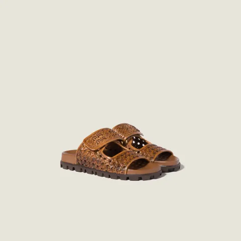 Woven leather sandals