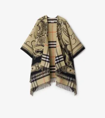 Stormy Knight Wool Cape in Sand beige