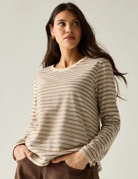 Regatta Federica Jersey Striped Top Beige