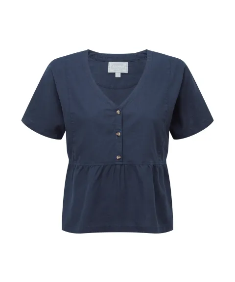 Schöffel Country Lavenham Linen Top - Dark Blueberry