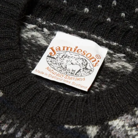 Jamieson's of Shetland Jacquard Half Fair Isle Crew Neck Knit