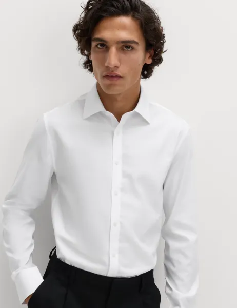 Marks & Spencer Ultimate Extra Slim Non Iron Pure Cotton Shirt White