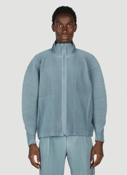Pleated Zip Up Cardigan