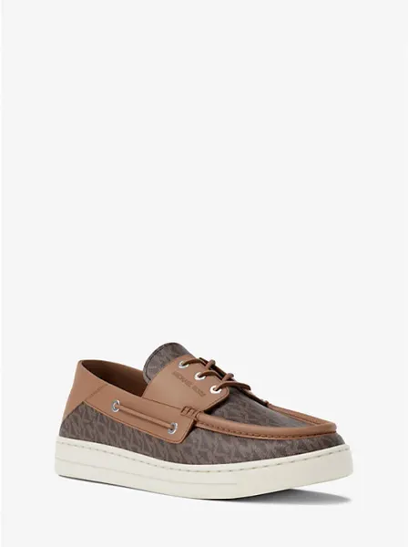 Aiden Signature Logo and Leather Boat Shoe